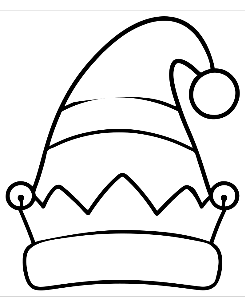 Elf Hat — printable Elf coloring sheet for preschoolers