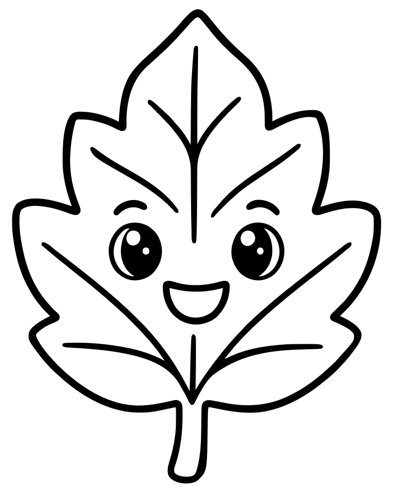 Simple Leaf for Toddlers — printable Fall Leaves coloring sheet for preschoolers