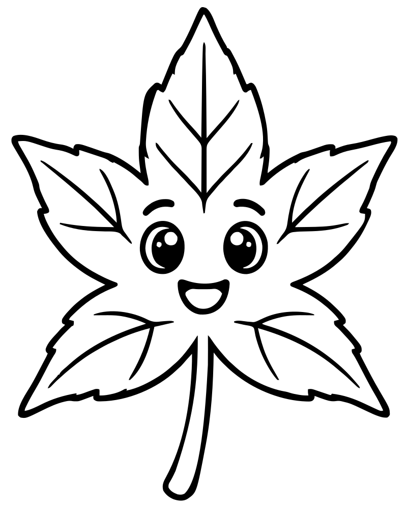 Sweet Gum Leaf — free printable Fall Leaves coloring page for kids