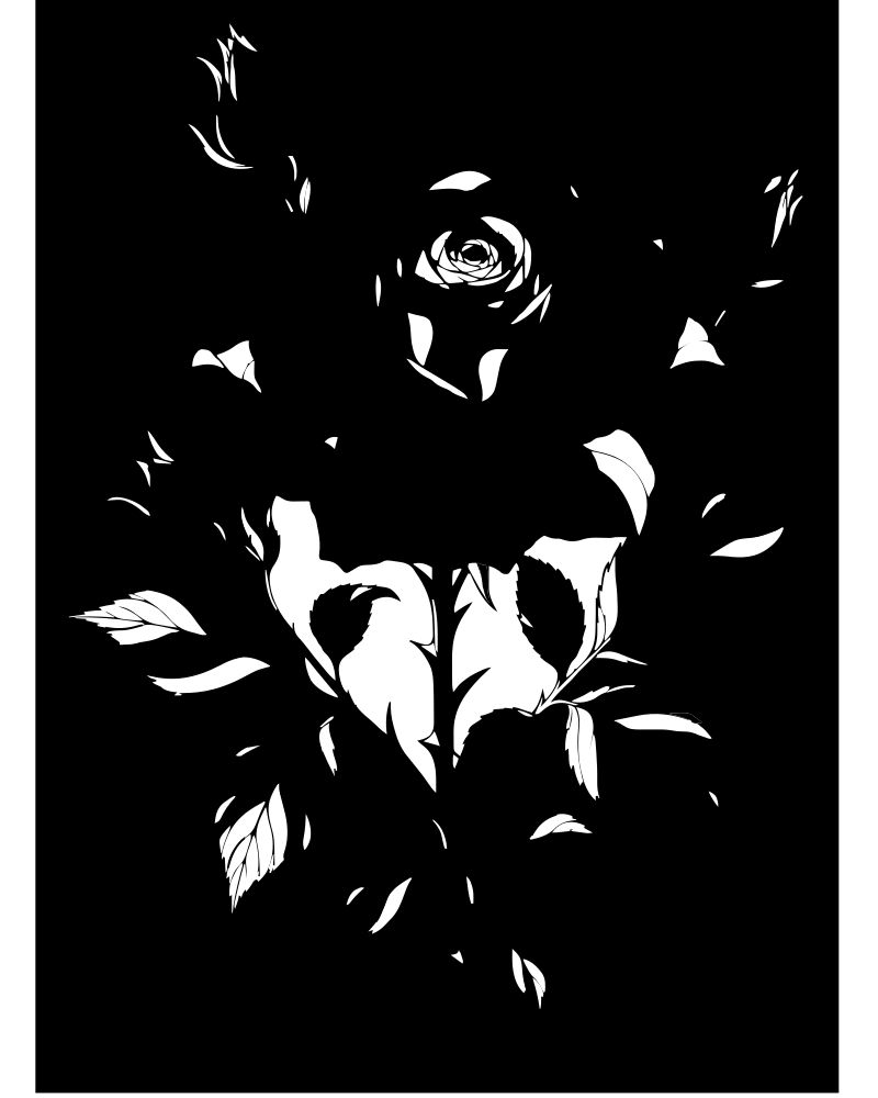 Printable detailed rose for adults line art — Flower coloring page