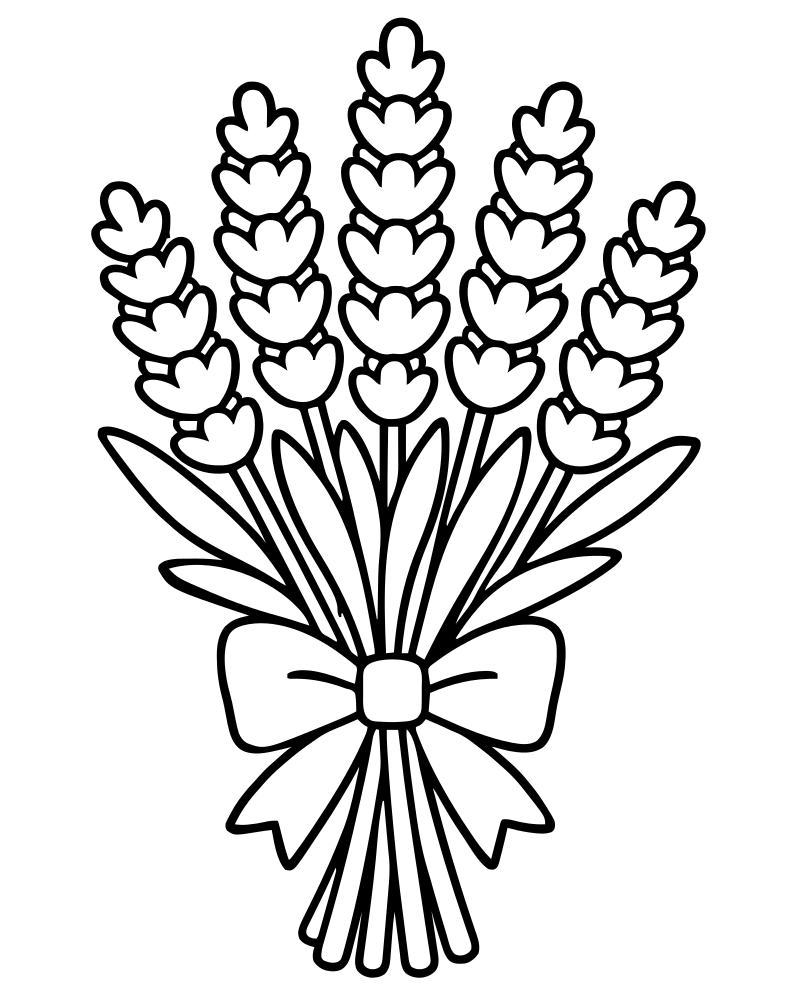 Lavender Bundle — free printable Flower coloring page for kids