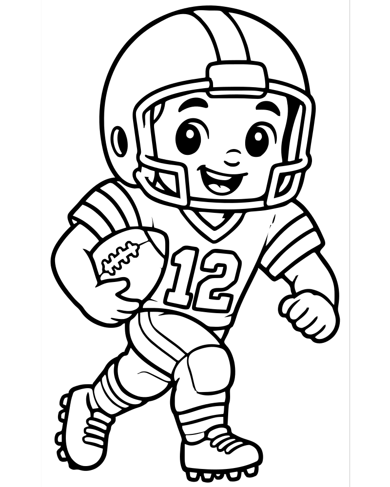 American Football — free printable Football coloring page for kids