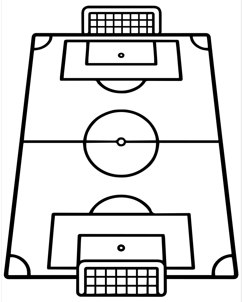 Printable football field line art — Football coloring page