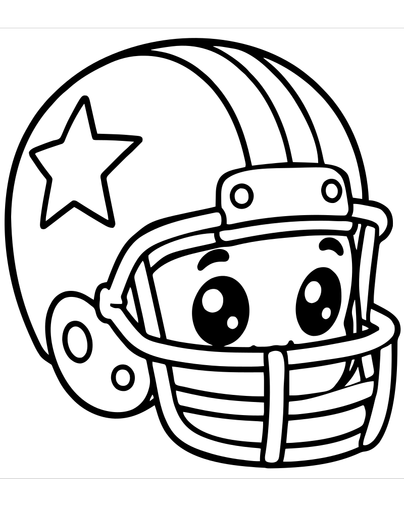 Football Helmet — printable Football coloring sheet for preschoolers