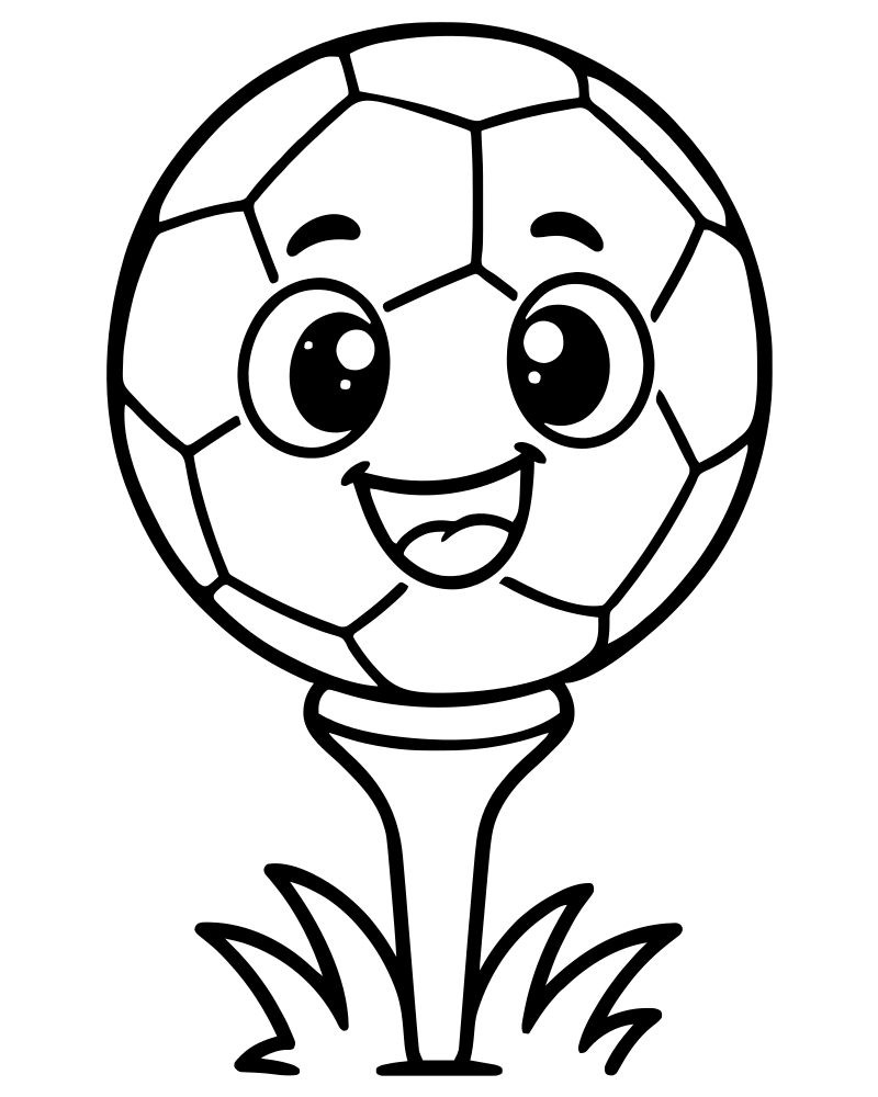 Football on the Tee — printable Football coloring sheet for preschoolers