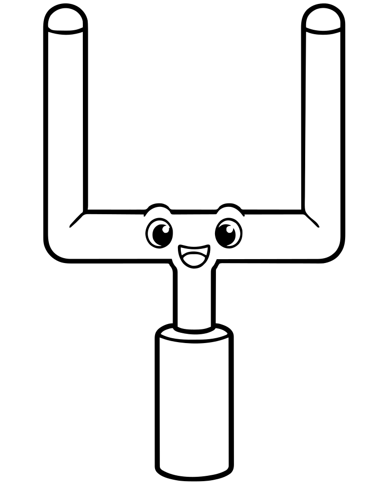 Printable goal post line art — Football coloring page