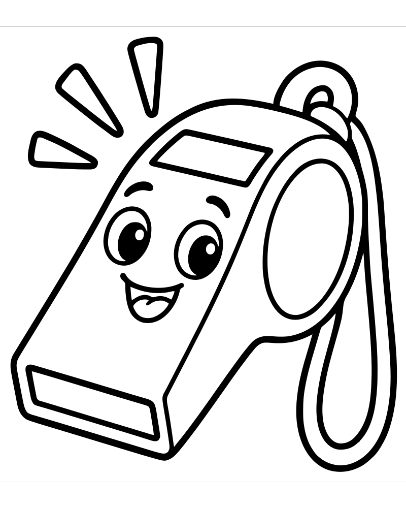 Referee Whistle picture to color — Football coloring page for kids