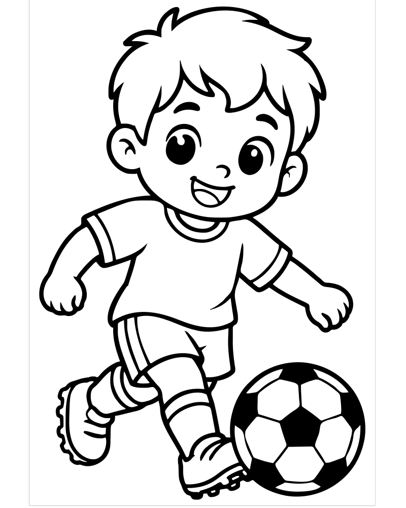 Printable simple football for toddlers line art — Football coloring page
