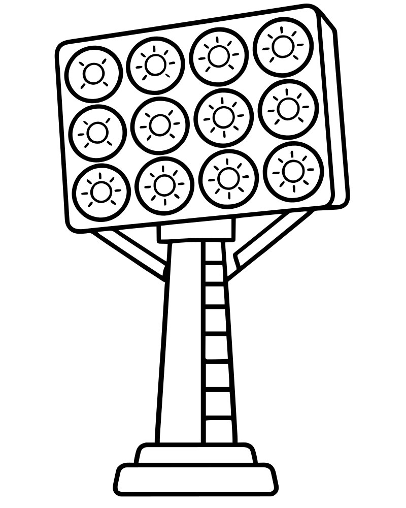 Stadium Lights picture to color — Football coloring page for kids
