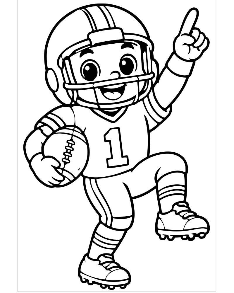 Touchdown Dance — free printable Football coloring page for kids