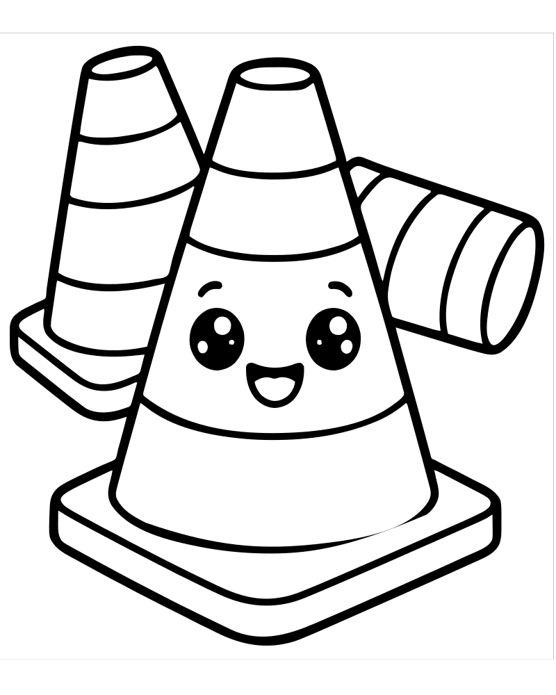 Training Cones — printable Football coloring sheet for preschoolers