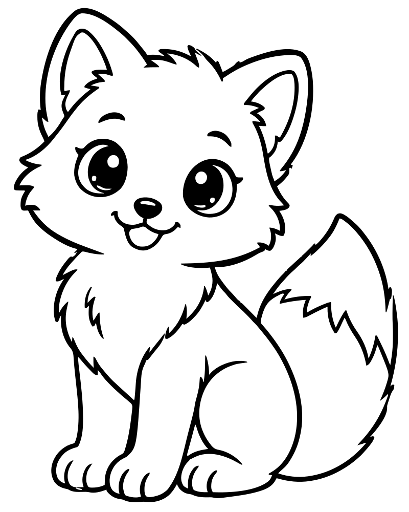 Arctic Fox — printable Fox coloring sheet for preschoolers