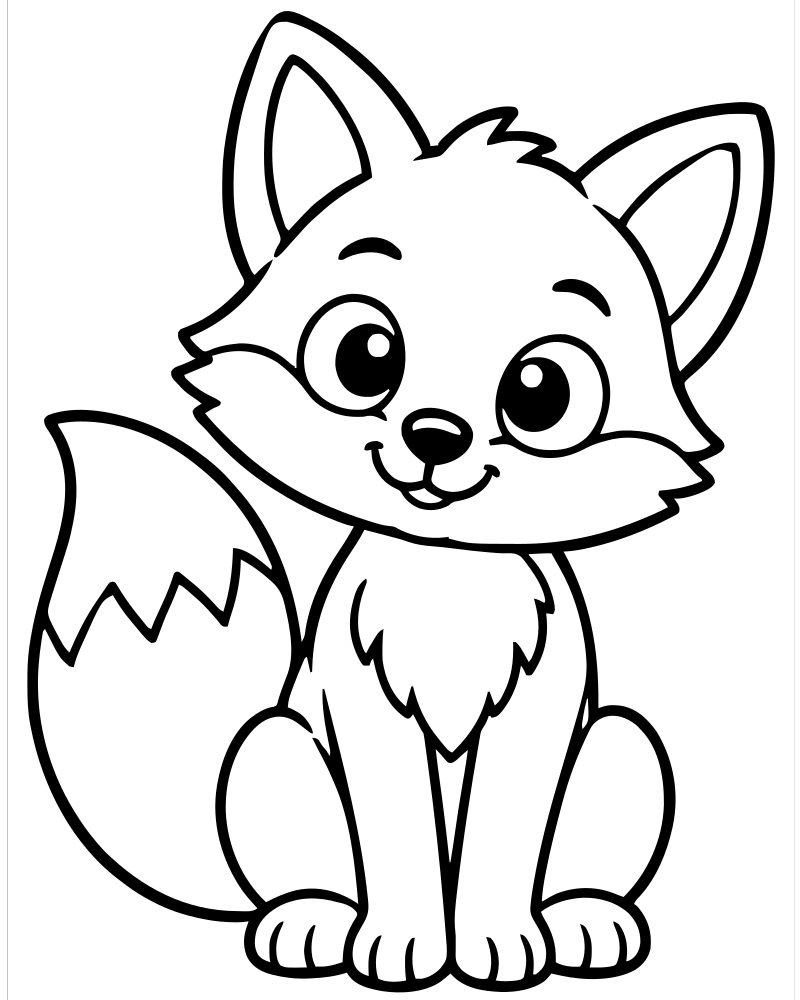 Curious Fox — free printable Fox coloring page for kids
