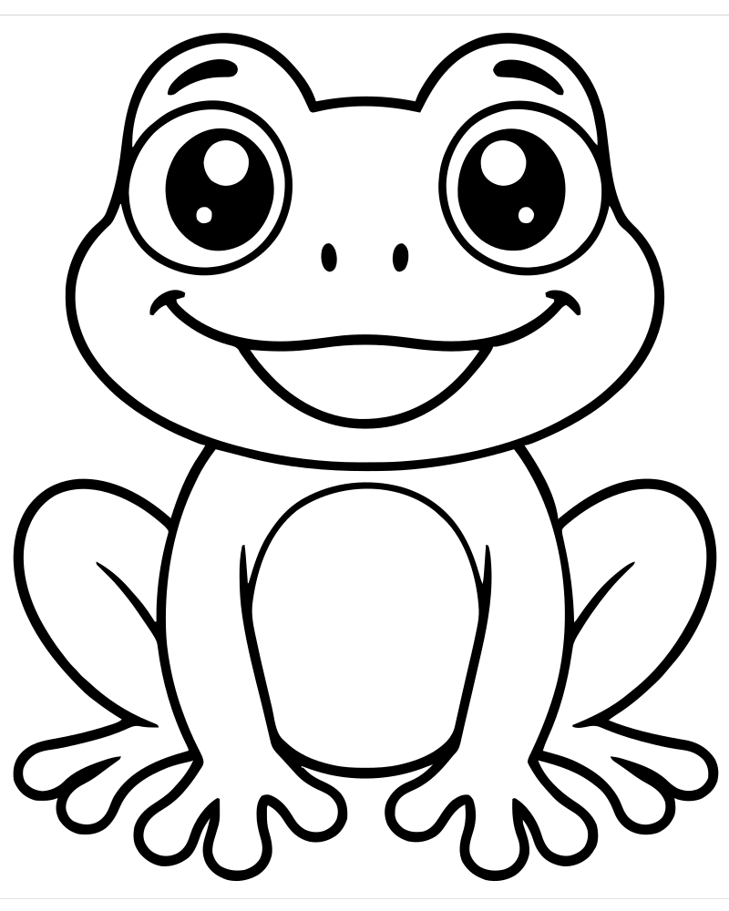 Friendly Frog — free printable Frog coloring page for kids