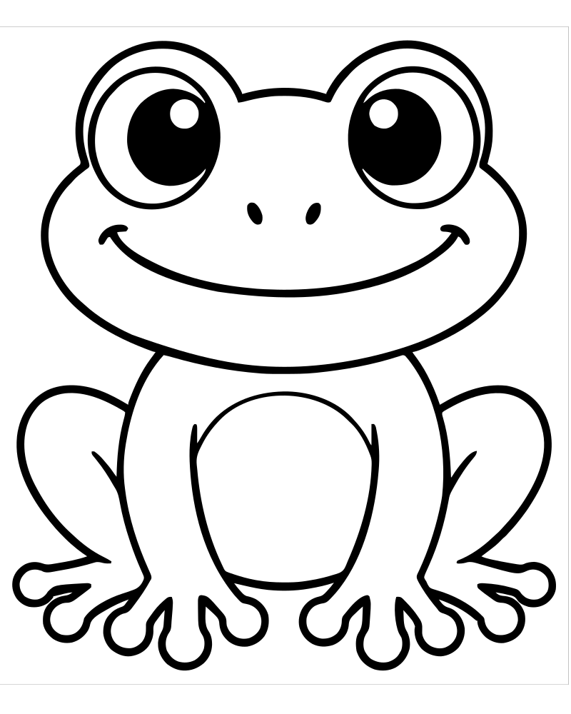 Frog Close-Up — free printable Frog coloring page for kids
