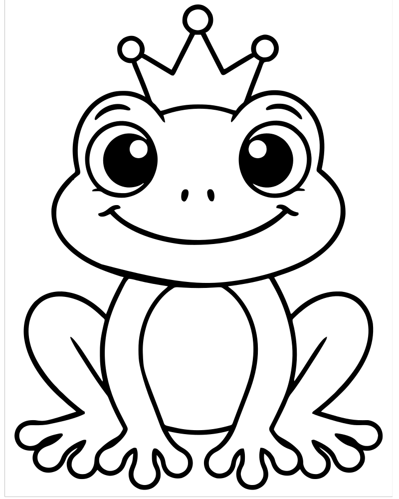 Frog Prince — printable Frog coloring sheet for preschoolers