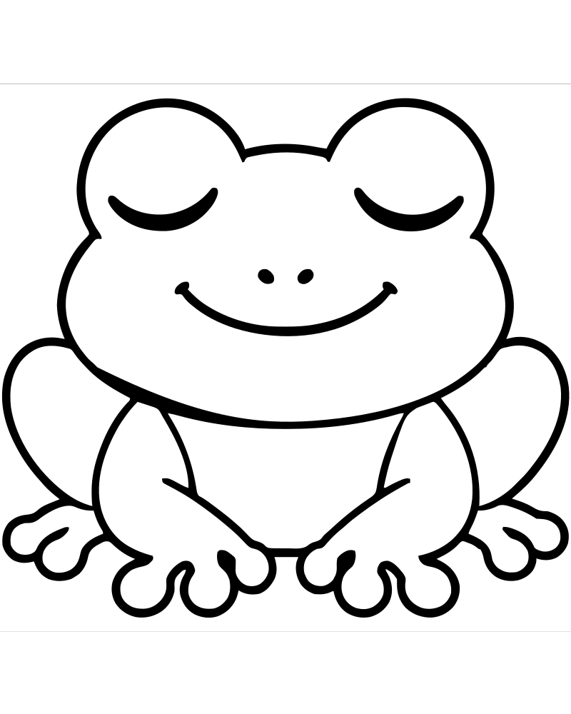 Sleeping Frog picture to color — Frog coloring page for kids