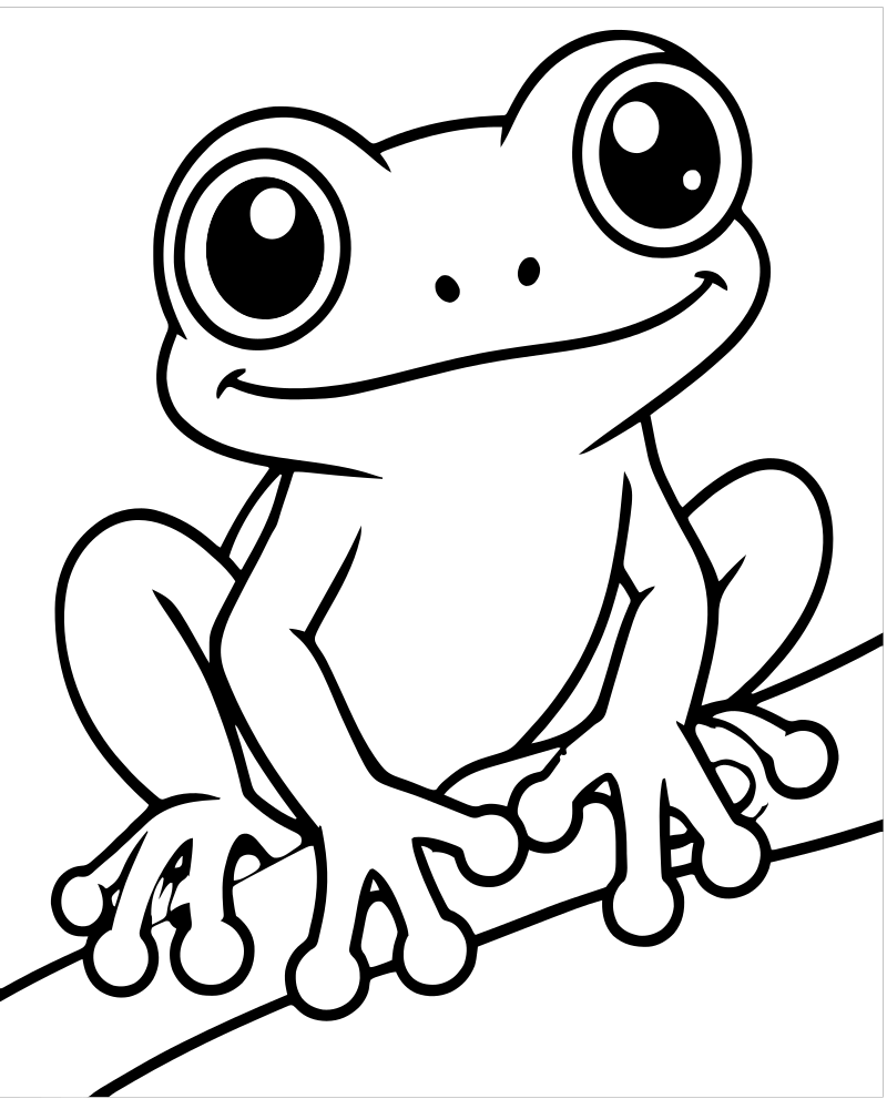 Tree Frog picture to color — Frog coloring page for kids