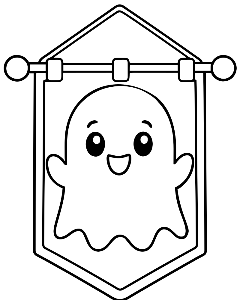 Boo Banner — printable Ghost coloring sheet for preschoolers