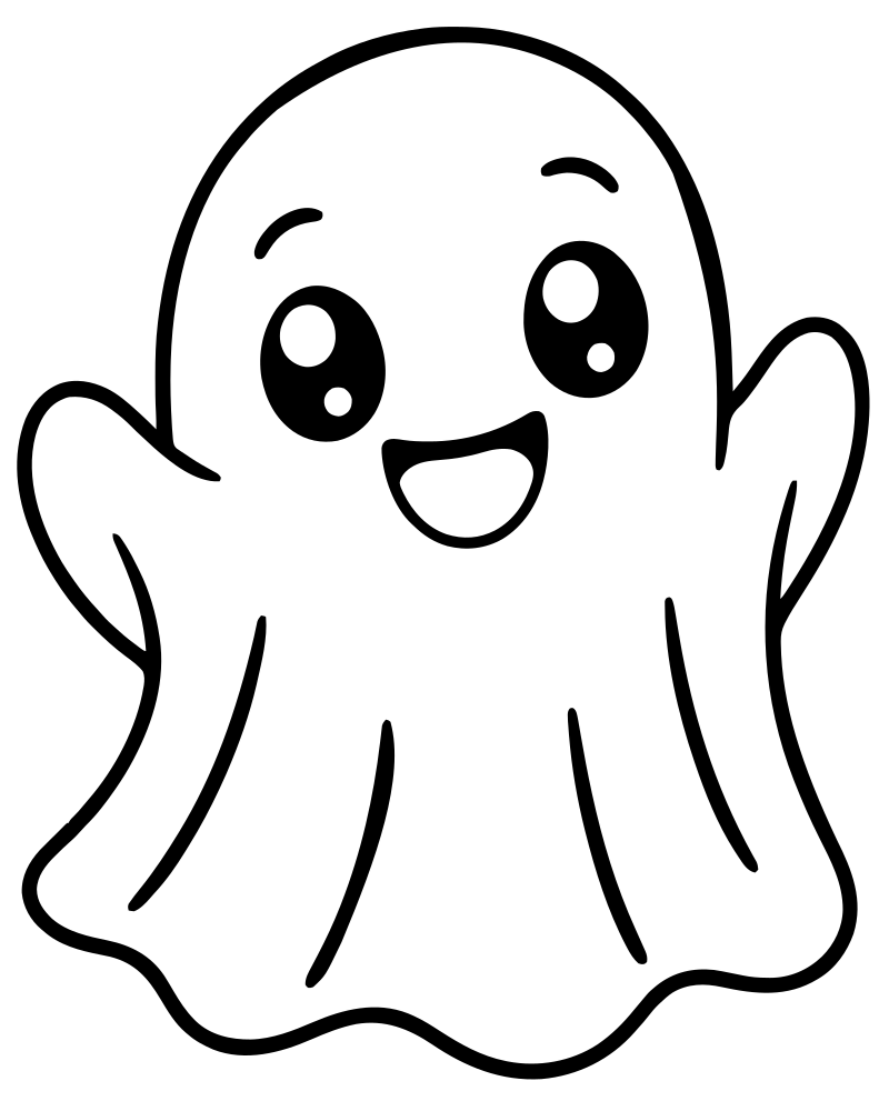Ghost Close-Up — printable Ghost coloring sheet for preschoolers