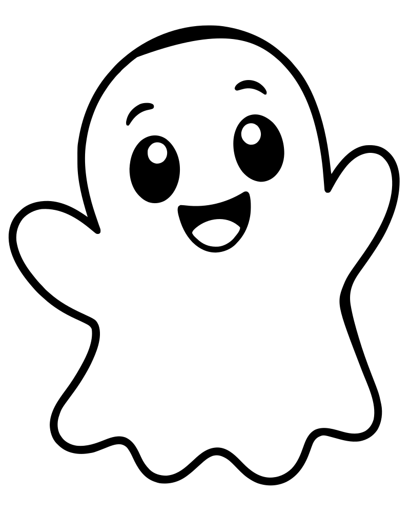 Simple Ghost for Toddlers — free printable Ghost coloring page for kids
