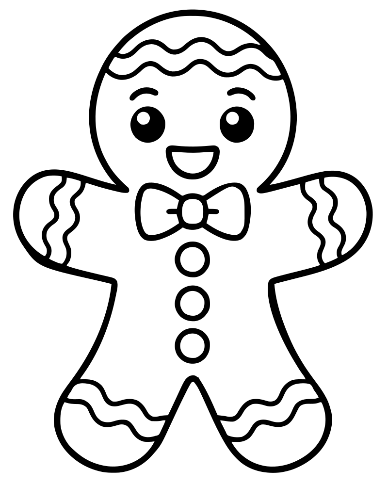 Frosted Gingerbread — Gingerbread coloring page to print for children