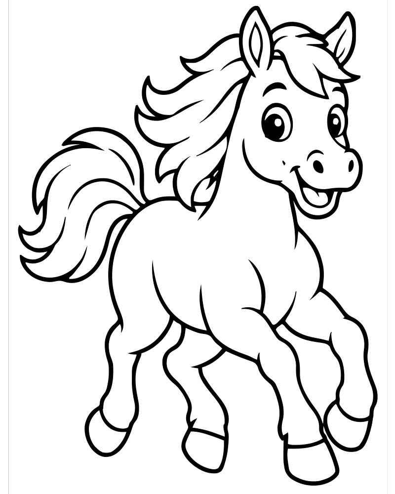 Galloping Horse — free printable Horse coloring page for kids