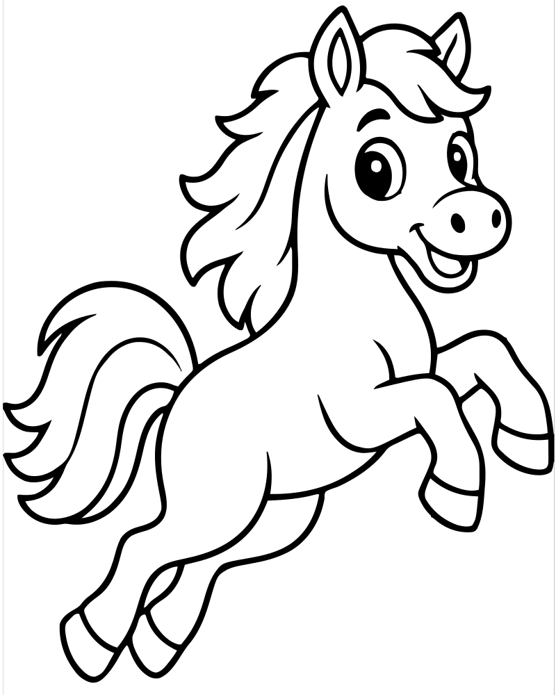 Jumping Horse — free printable Horse coloring page for kids