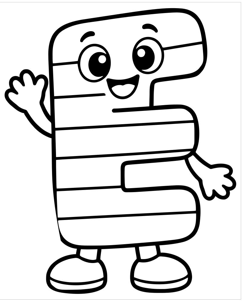 Printable letter e stripes line art — Letter coloring page