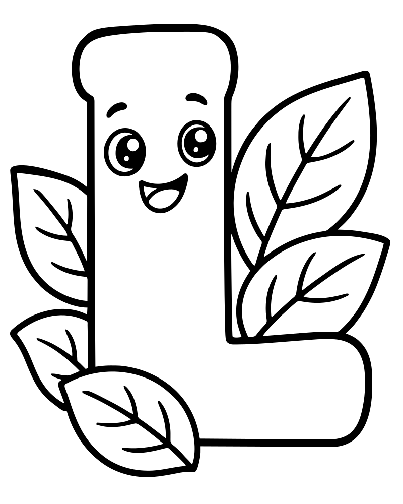 Letter L Leaves — printable Letter coloring sheet for preschoolers
