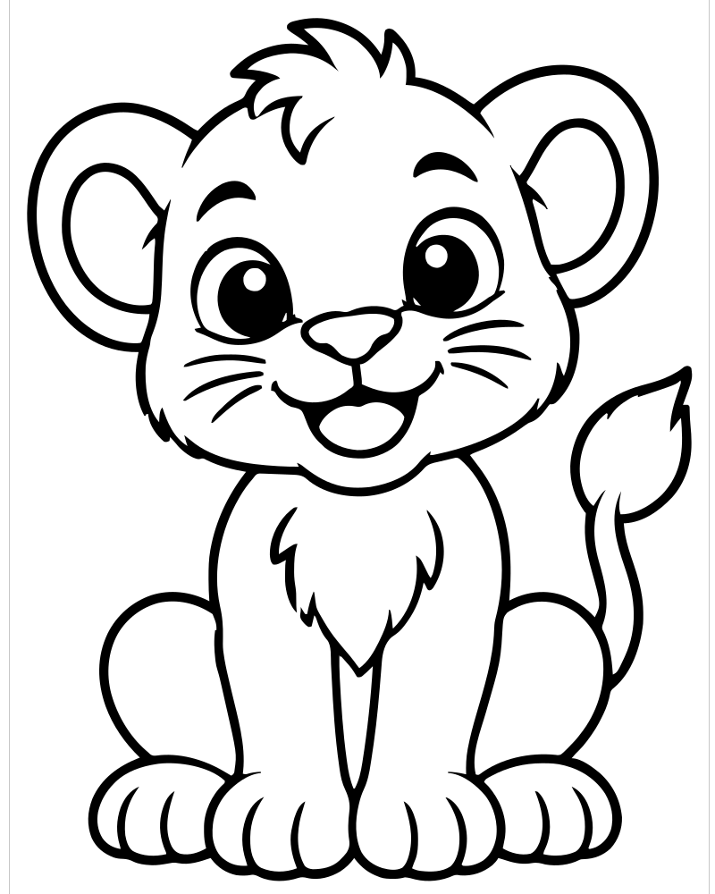 Lion Cub — printable Lion coloring sheet for preschoolers