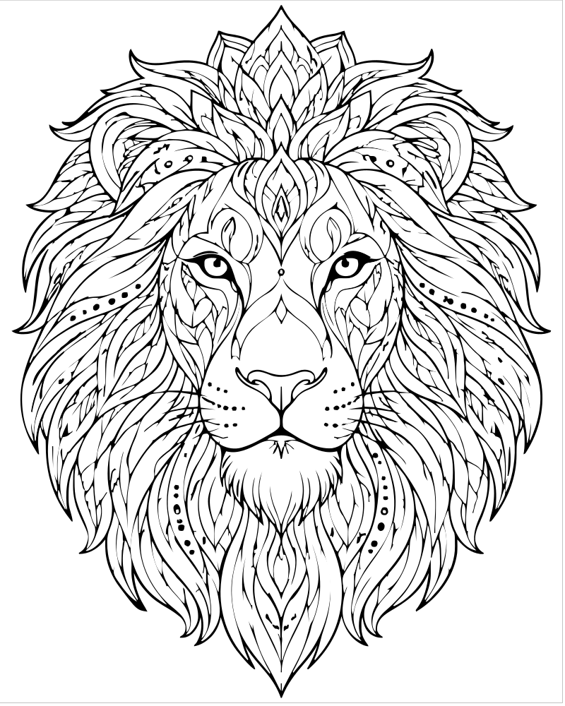 Lion Mandala — free printable Lion coloring page for kids