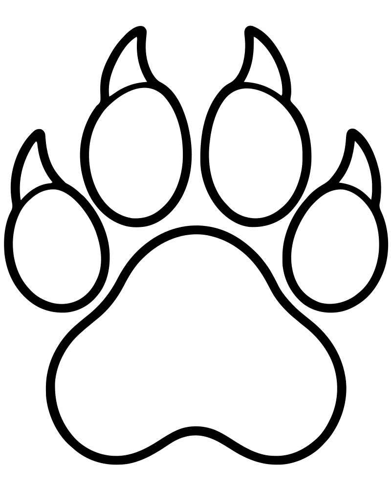 Lion Paw Print picture to color — Lion coloring page for kids