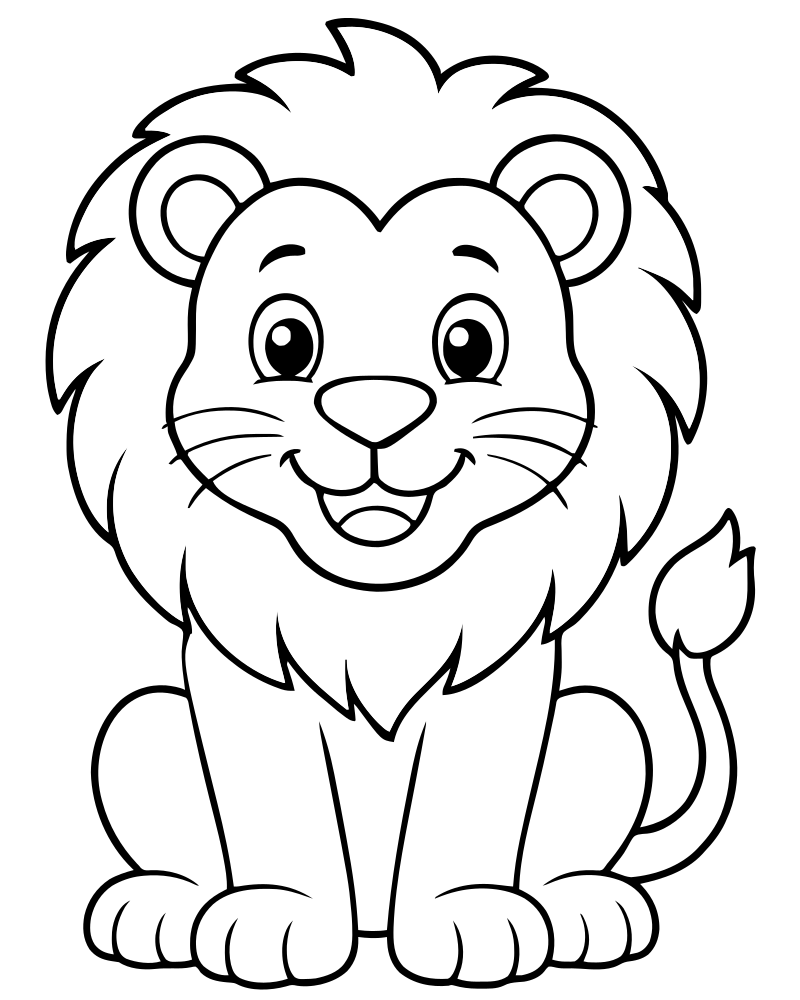Majestic Lion — free printable Lion coloring page for kids