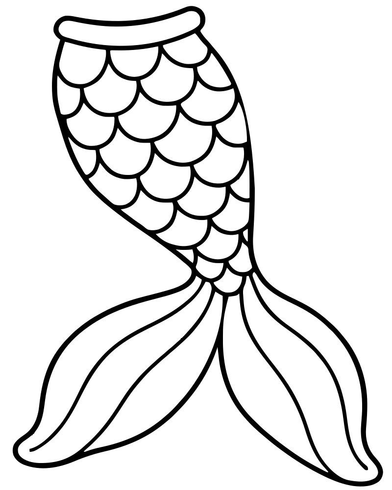 Mermaid Tail Close-Up picture to color — Mermaid coloring page for kids