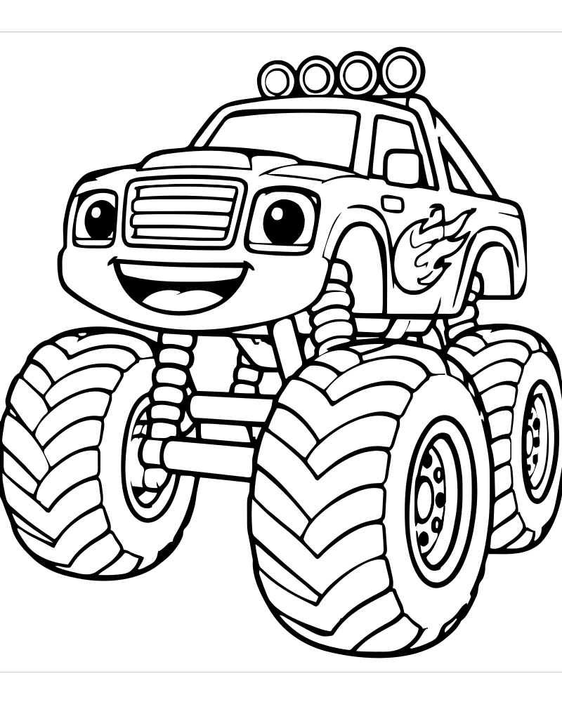 Monster Truck Champion — free printable Monster Truck coloring page for kids