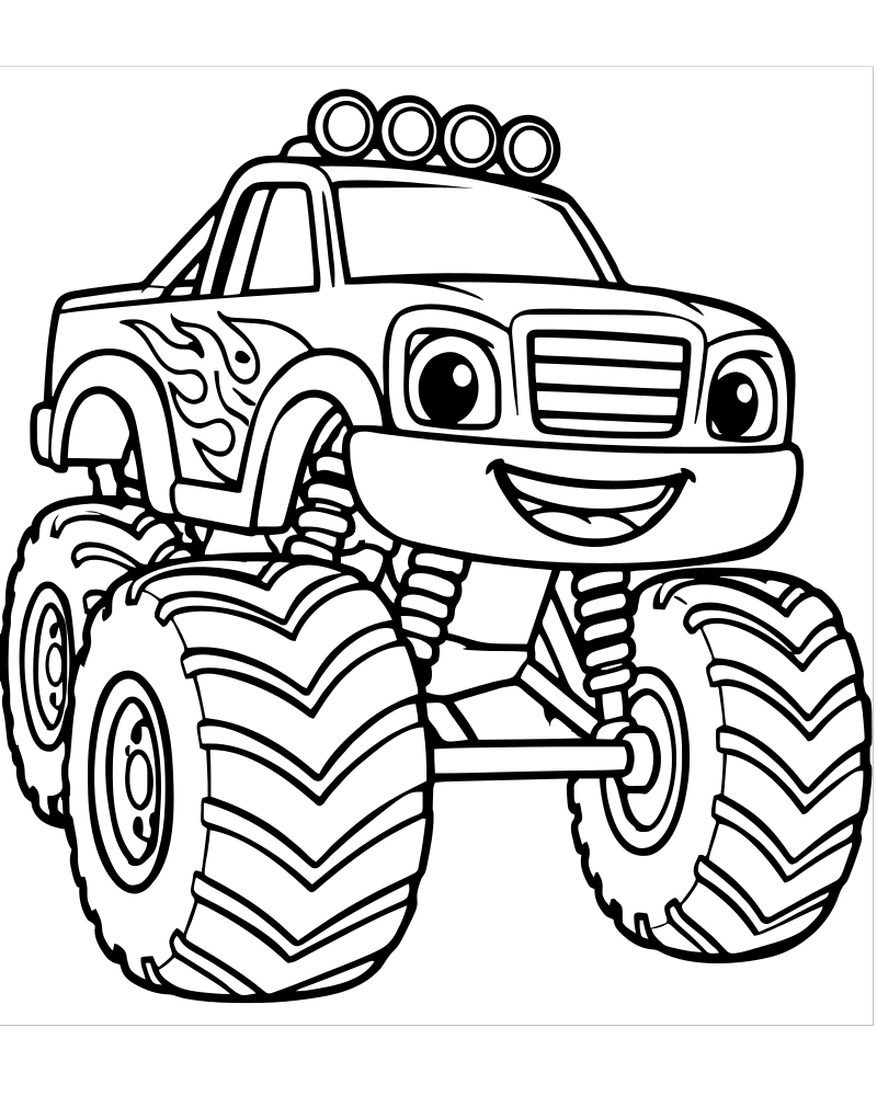 Monster Truck Night Show — printable Monster Truck coloring sheet for preschoolers