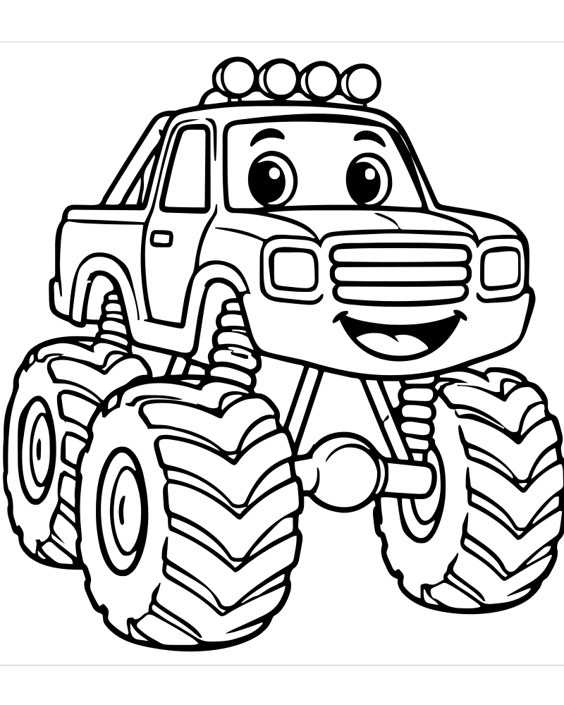 Monster Truck Pattern — Monster Truck coloring page to print for children