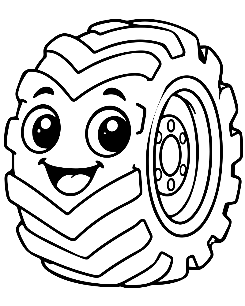 Printable monster truck tire line art — Monster Truck coloring page