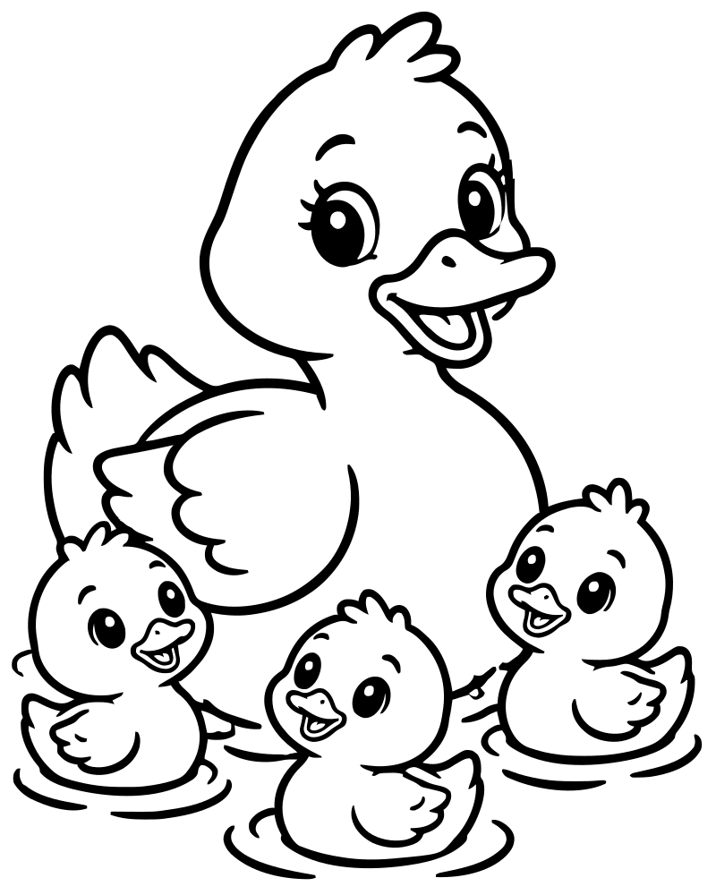 Count the Ducks — printable Number coloring sheet for preschoolers