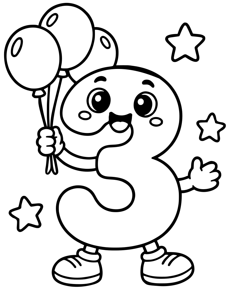 Tracing Numbers — printable Number coloring sheet for preschoolers