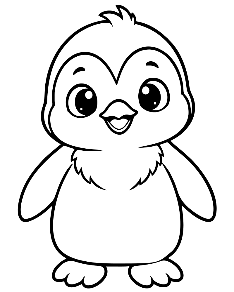 Baby Penguin Chick — printable Penguin coloring sheet for preschoolers
