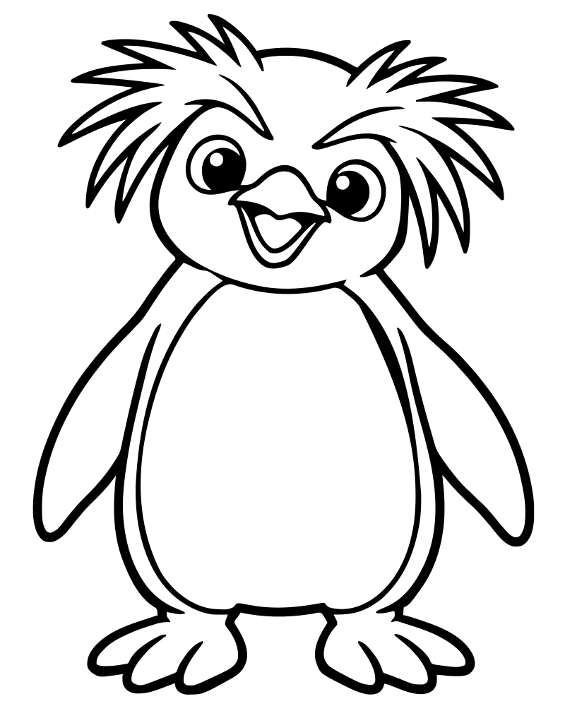Rockhopper Penguin — Penguin coloring page to print for children