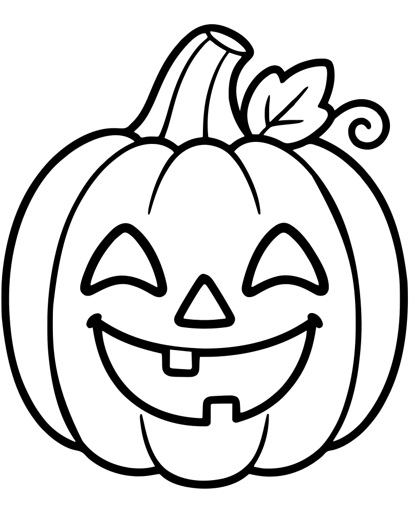 Happy Jack-o’-Lantern — printable Pumpkin coloring sheet for preschoolers