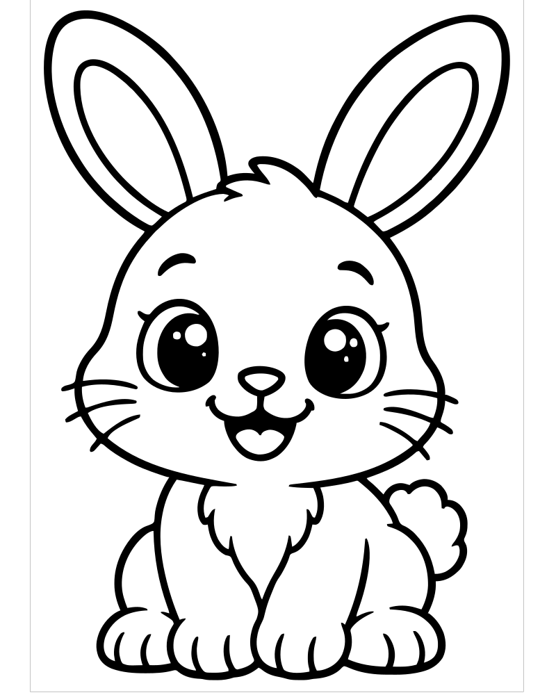 Baby Bunnies picture to color — Rabbit coloring page for kids