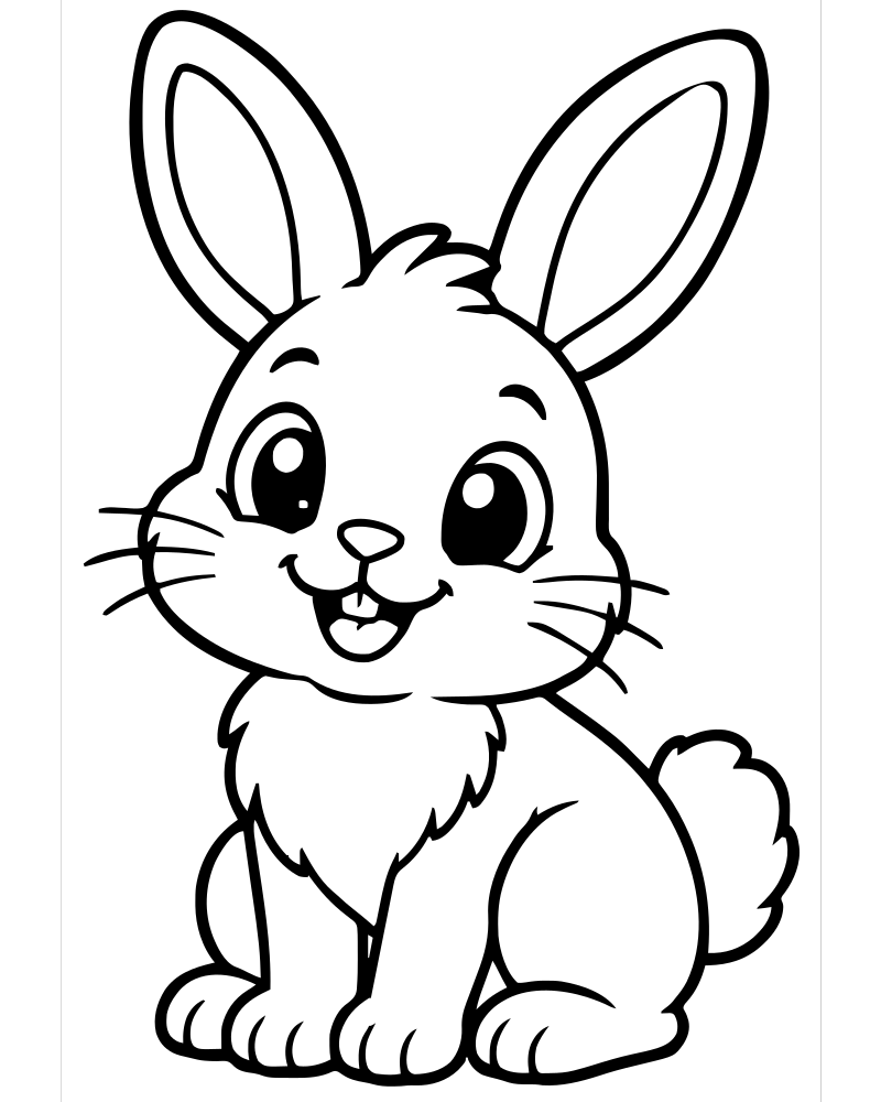 Cottontail Rabbit — free printable Rabbit coloring page for kids