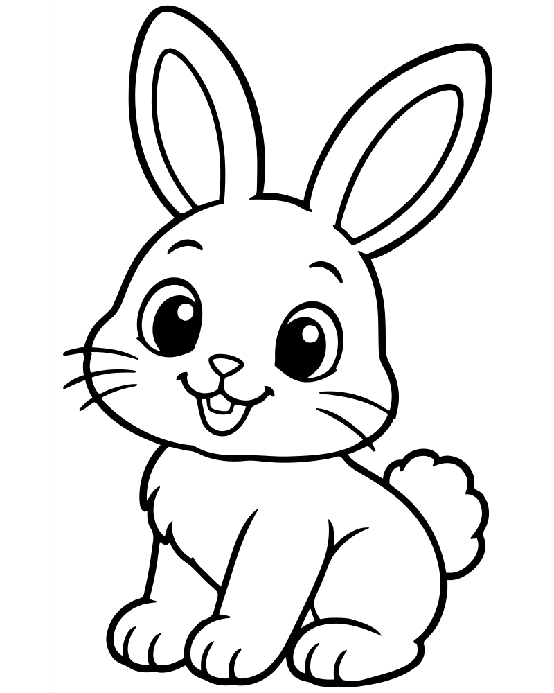 White Rabbit — Rabbit coloring page to print for children
