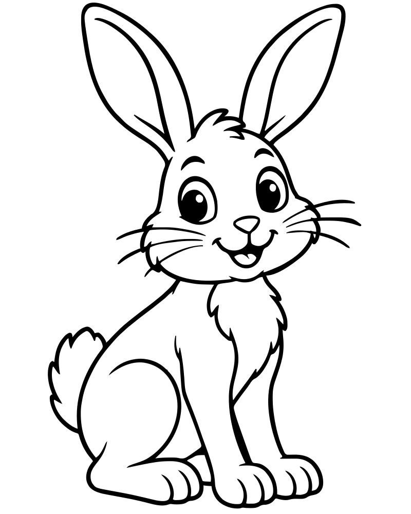 Wild Hare — free printable Rabbit coloring page for kids