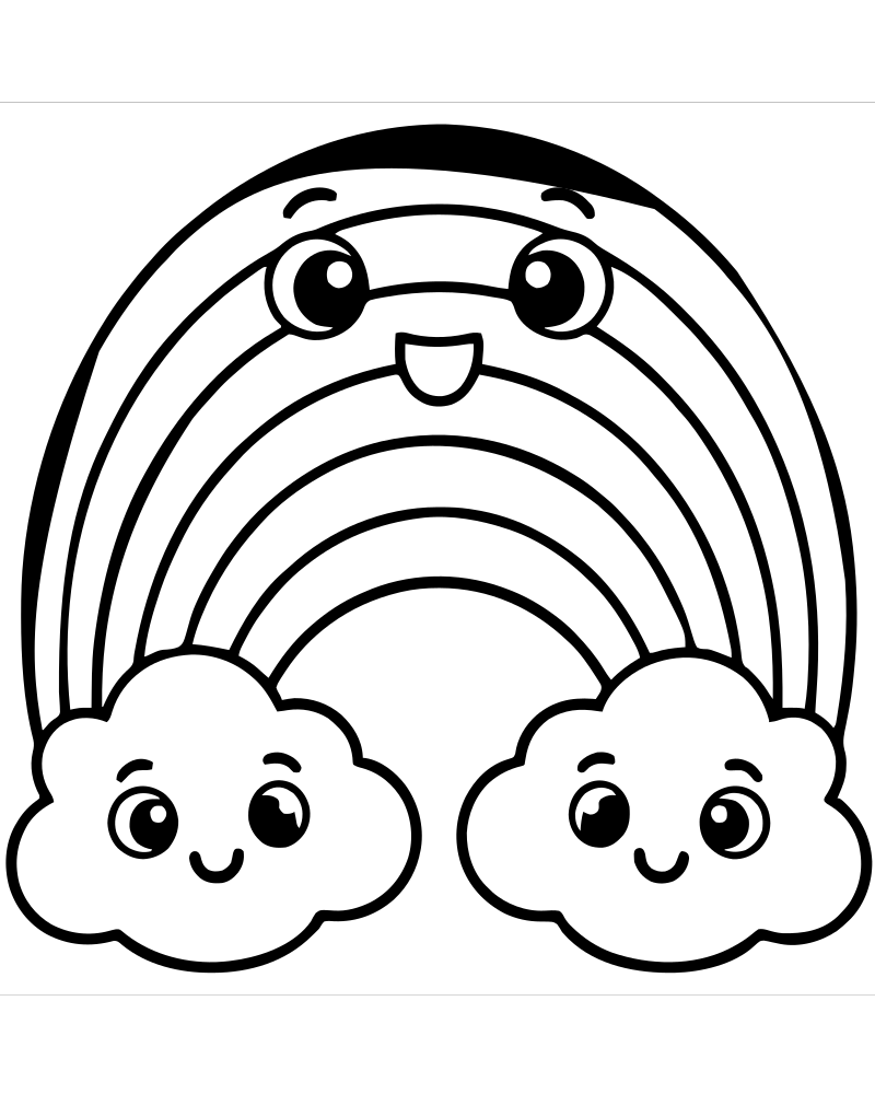 Rainbow Color Bands — free printable Rainbow coloring page for kids