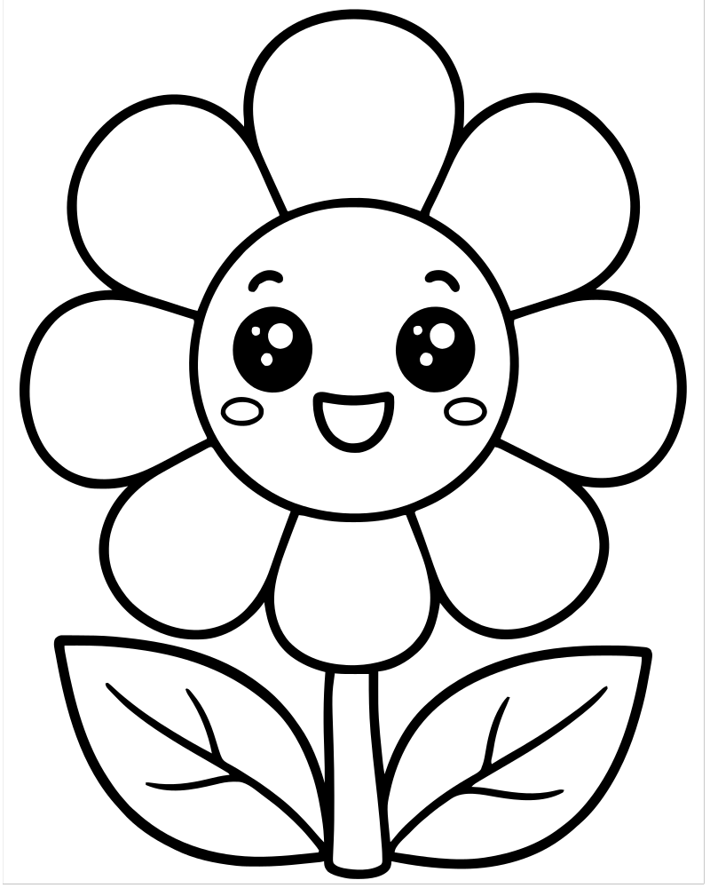 Rainbow Flowers picture to color — Rainbow coloring page for kids